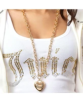 Juicy Couture Gold-Tone Long Heart Pendant Necklace