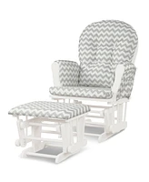 Costway Glider and Ottoman Cushion Set Wood Baby Nursery Rocking Chair