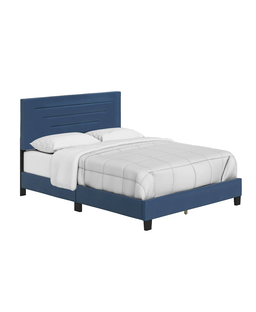 Boyd Sleep Luxe Upholstered Platform Bed with Headboard, Mattress Foundation with Strong 14 Wood Slat Supports