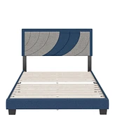 Boyd Sleep Sailor Upholstered Platform Bed with Headboard, Mattress Foundation Strong 14 Wood Slat Supports, No Box Spring Required