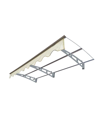 Boyel Living Door Window Awning Canopy Made of 0.137Inch Thick Crystal Solid Polycarbonate Sheet and Aluminum Alloy with Valance in size of 79" Wide x