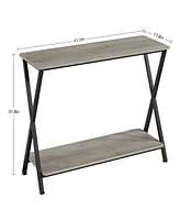 gaomon Side Table, 41.3" Narrow Console Table, Entryway Table with Metal Frame, Sofa Table, Hallway Table, Display Table for Living Room, Foyer, Bedro