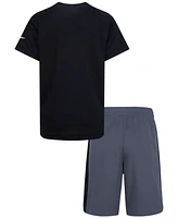 Nike Little Boys Dri-fit Swoosh T-Shirt & Shorts, 2 Piece Set
