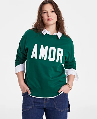 On 34th Women's Amor Graphic Sweatshirt, Exclusively at Macy's