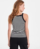 On 34th Women's Striped Knit Button Tank Top, Exclusively at Macy's