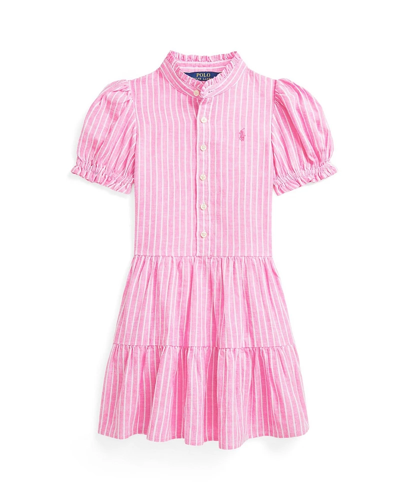 Polo Ralph Lauren Toddler and Little Girls Striped Tiered Linen-Cotton Dress