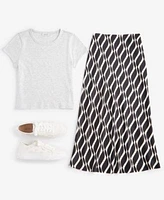 On 34th Womens Fitted T Shirt Geometric Print Slip Skirt Exclusively At Macys