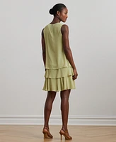 Lauren Ralph Women's Crinkle Georgette Shift Dress