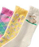 Polo Ralph Lauren Little & Big Girls Bunny Crew Socks, Pack of 3