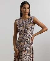 Lauren Ralph Women's Floral Twist-Front Jersey Dress