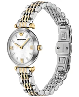 Emporio Armani Women's Two-Tone Stainless Steel Bracelet Watch 28mm Gift Set
