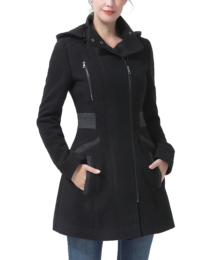 kimi + kai Women's Miller Wool Blend Hooded Walker Coat