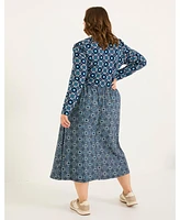 FatFace Plus Fia Batik Midi Dress