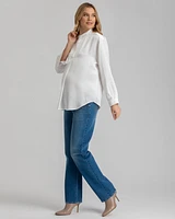 Pietro Brunelli Maternity High-Waisted Elastic Band & Straight-Leg Jeans