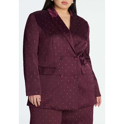 Eloquii Women's Plus Rhinestone Embellished Blazer