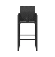 Patio Bar Stools 2 pcs Poly Rattan
