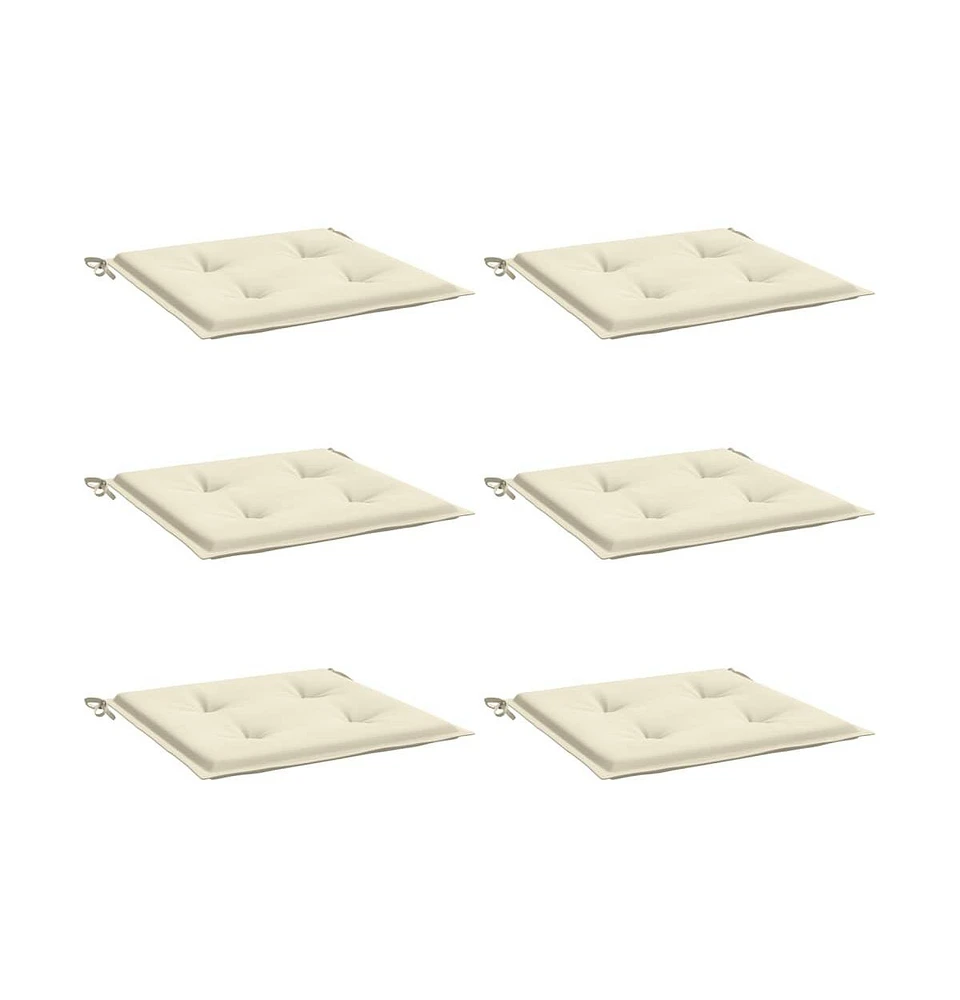 Garden Chair Cushions 6 pcs Cream 15.7"x15.7"x1.6" Oxford Fabric