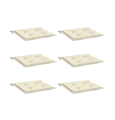 Garden Chair Cushions 6 pcs Cream 15.7"x15.7"x1.6" Oxford Fabric