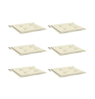 Garden Chair Cushions 6 pcs Cream 15.7"x15.7"x1.6" Oxford Fabric