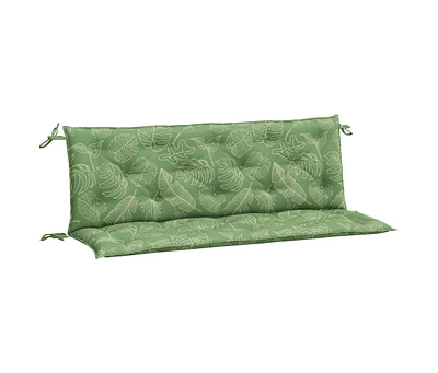 Garden Bench Cushions 2pcs Leaf Pattern 59.1"x19.7"x2.8" Fabric