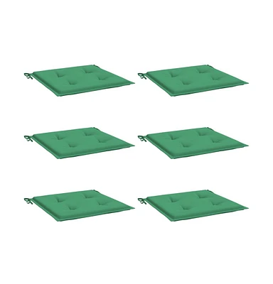 vidaXL Garden Chair Cushions 6 pcs Green 15.7"x15.7"x1.2" Oxford Fabric