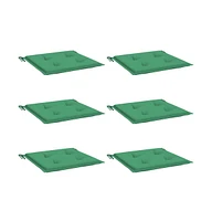 vidaXL Garden Chair Cushions 6 pcs Green 15.7"x15.7"x1.2" Oxford Fabric