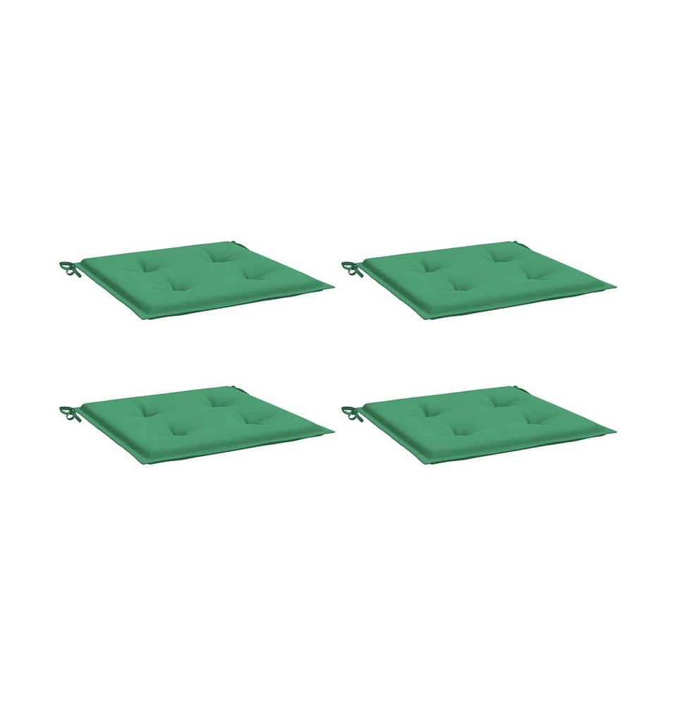 vidaXL Garden Chair Cushions 4 pcs Green 19.7"x19.7"x1.2" Oxford Fabric
