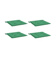 vidaXL Garden Chair Cushions 4 pcs Green 19.7"x19.7"x1.2" Oxford Fabric