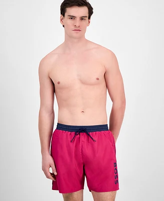 Boss by Hugo Men's Logo 6" Swim Trunks, Created for Macy's