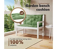 Garden Bench Cushions 2pcs Leaf Pattern 39.4"x19.7"x2.8" Fabric