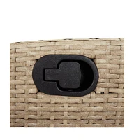 Reclining Patio Chair with Cushions Beige Poly Rattan