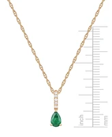 Macy's Sapphire (1/2 ct. t.w.) & Diamond (1/20 Linear Pendant 18" Necklace 14k White Gold (Also Available Ruby Emerald)