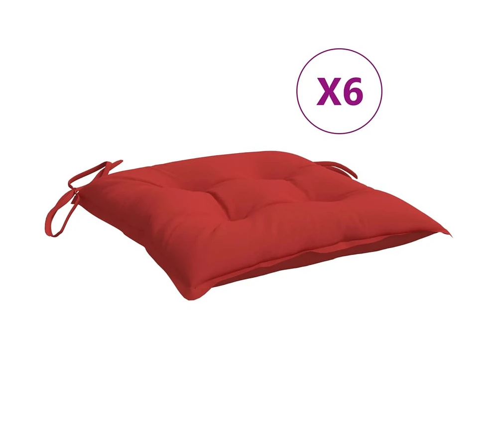 Chair Cushions 6 pcs Red 19.7"x19.7"x2.8" Oxford Fabric