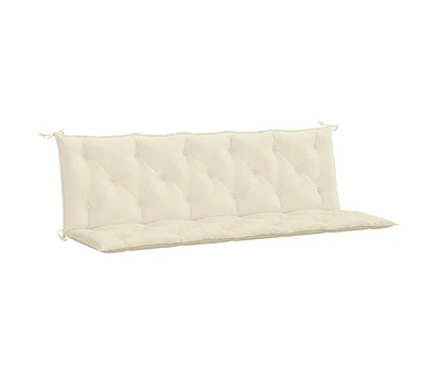 Garden Bench Cushion Cream White 70.9"x(19.7"+19.7")x2.8" Oxford Fabric