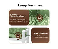Garden Bench Cushions 2pcs Leaf Pattern 47.2"x19.7"x2.8" Fabric