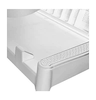 Sun Lounger with Cushion White 73.2"x23.6"x11.4" Pp