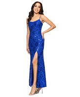 Betsy & Adam Women's Sequin Lace Sleeveless Gown