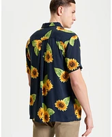 Ben Sherman Men's Sunflower Print Short Sleeve Shirt