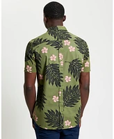 Ben Sherman Men's Botanical Print Short Sleeve Shirt