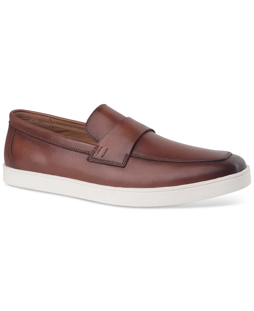 Alfani Men's Callumm Leather Slip-On Saddle Loafers, Exclusively at Macy's