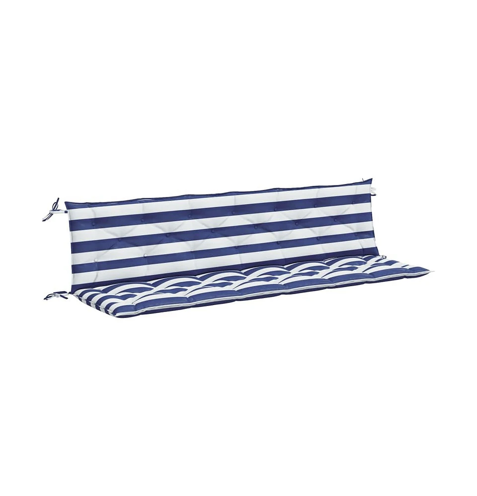 Garden Bench Cushions 2pcs Blue&White Stripe 78.7"x19.7"x2.8" Fabric