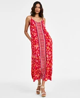 Liverpool Los Angeles Women's Floral-Print Spaghetti-Strap Maxi Dress