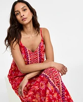 Liverpool Los Angeles Women's Floral-Print Spaghetti-Strap Maxi Dress