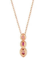 Le Vian Ruby (1 ct. t.w.) & Nude Diamond (3/8 ct. t.w.) Pendant 18" Necklace in 14 Strawberry Gold