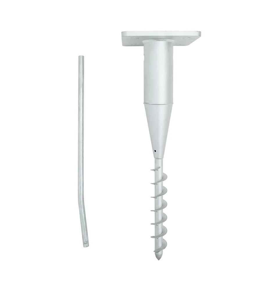 In-Ground Parasol Base with Rod 6.3"x6.3"x20.5" Steel