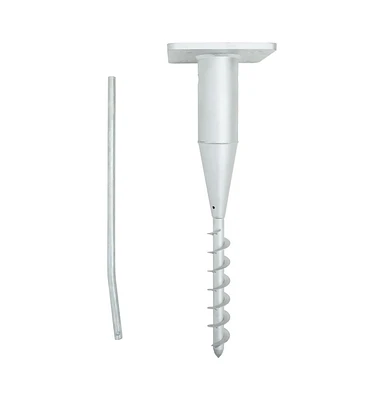 In-Ground Parasol Base with Rod 6.3"x6.3"x20.5" Steel