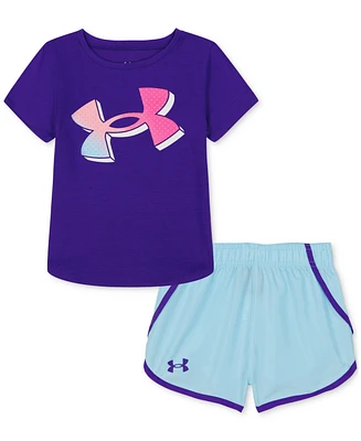 Under Armour Toddler & Little Girl Logo T-Shirt Woven Shorts Set