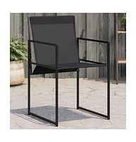Patio Chairs 4 pcs Black Steel and Textilene