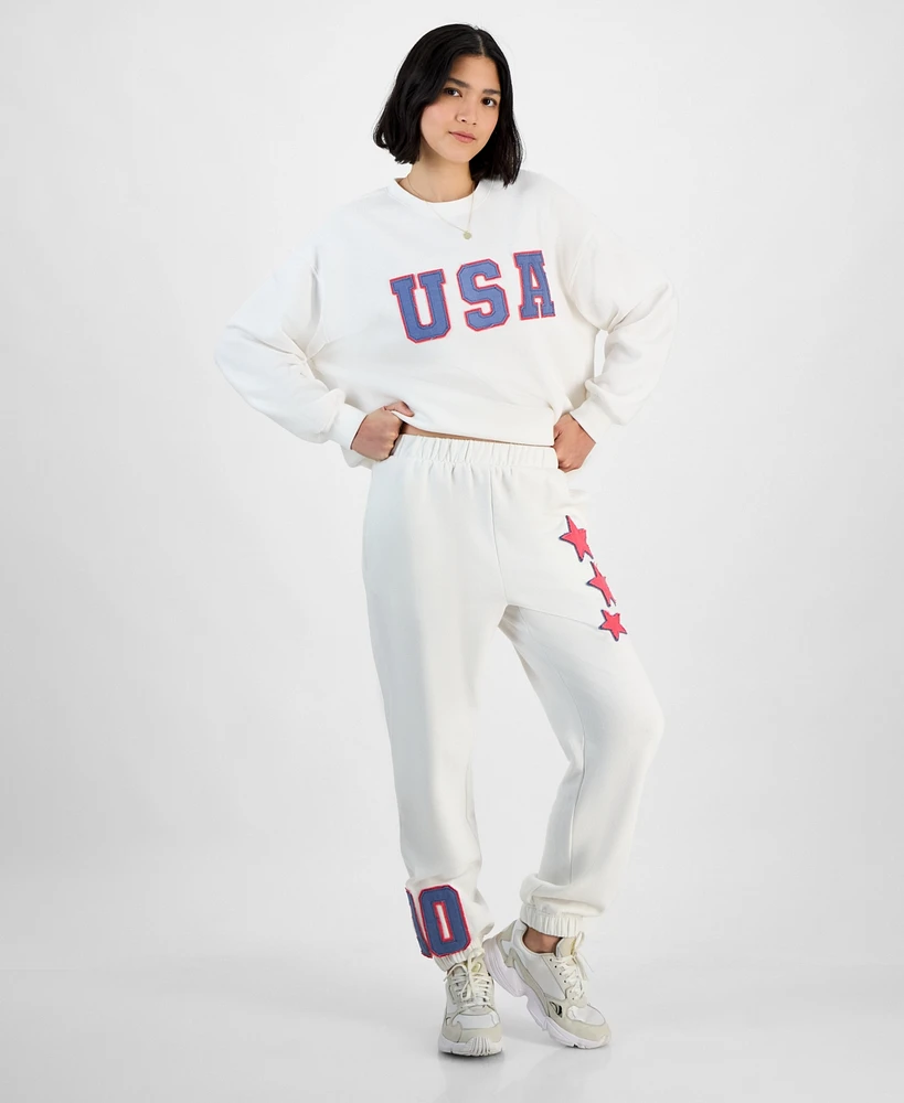 Madden Girl Juniors' Patch Jogger Sweatpants