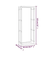 Firewood Rack Matt Black 19.7"x11"x52" Steel